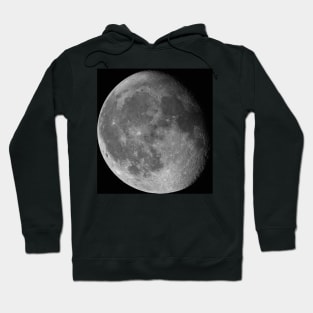 Moon Waning Gibbous 87% phase against black night sky high resolution image Hoodie